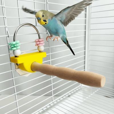 Цветочная жевательная игрушка Стенд-жердочка для птиц Износостойкая Легкая установка Стойка для попугая Нескользящая Точилка для клюва и когтей