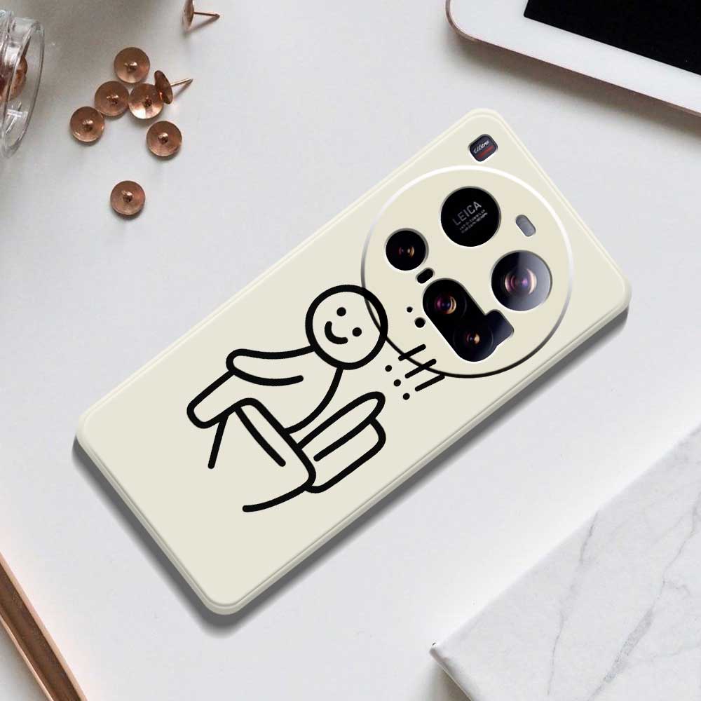 For Xiaomi 15 Ultra Case Stickman Toilet Pattern Printing Straight Edge TPU Phone Back Cover