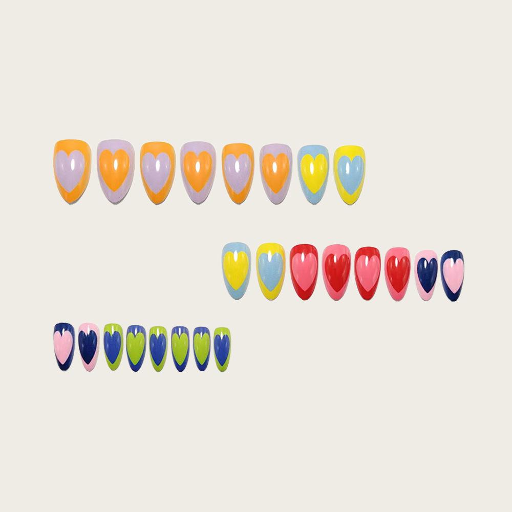 Dopamine Contrast Color Reverse Love Wear Nail Patch Wear Nail Patch Wear Nail Patch