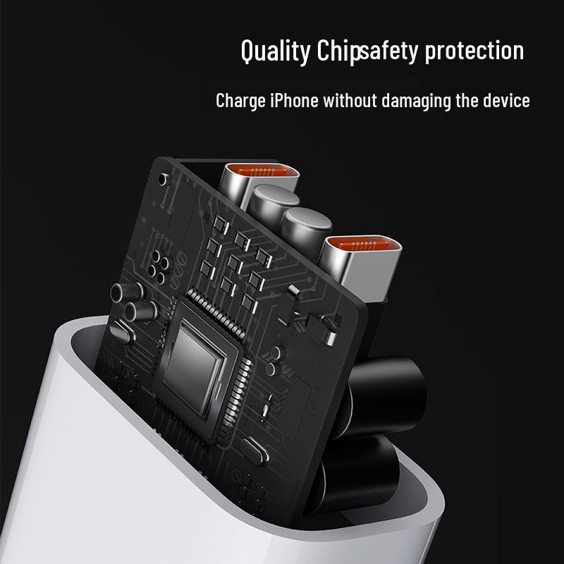 Быстрое зарядное устройство PD40W с двумя портами USB-C для устройств Apple - Стандарт США/ЕС, двойной порт