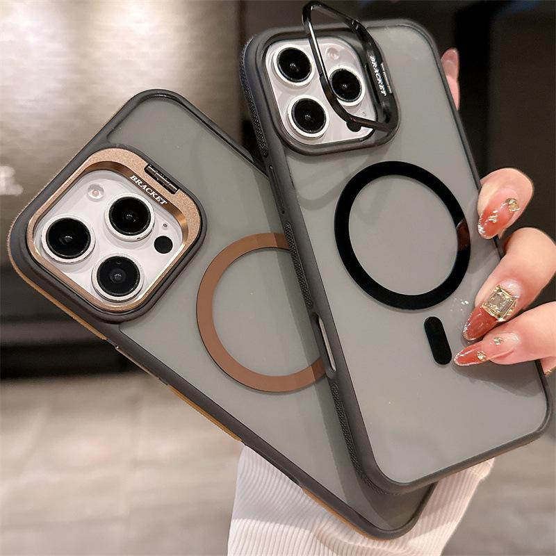 Магнитный чехол для iPhone 17 Pro Max с двухцветным держателем для линз, совместим с iPhone 16-12
