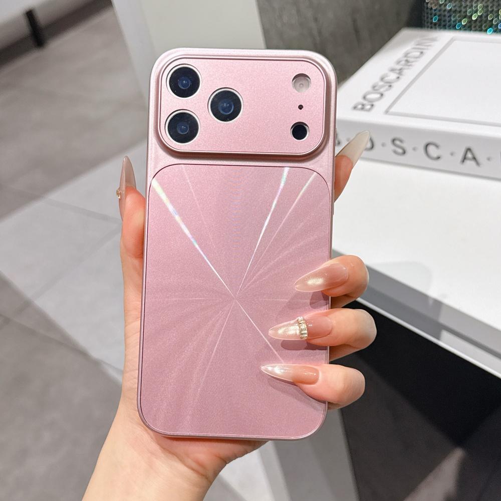 Роскошный Лазерный Чехол для Телефона с Текстурой CD «Аврора» Для iPhone 17 Air 16 15 14 13 17 Pro Max Большое Окно Бампер Ударопрочный Нескользящий Чехол
