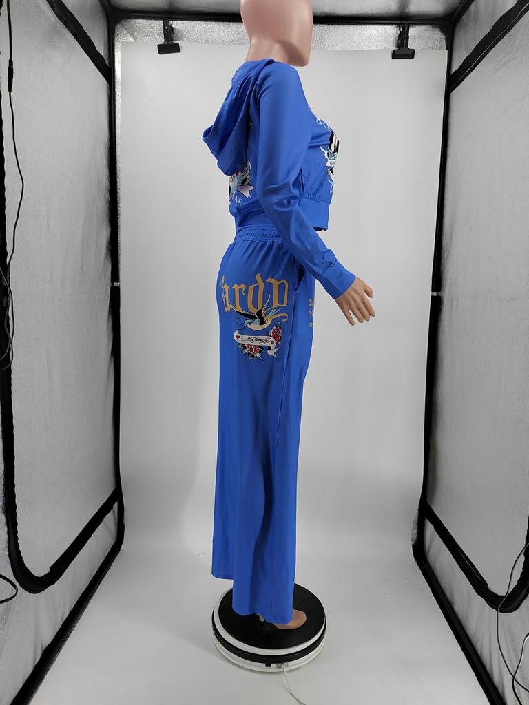 Женский костюм с принтом в европейском и американском стиле весна/осень 2024 г.