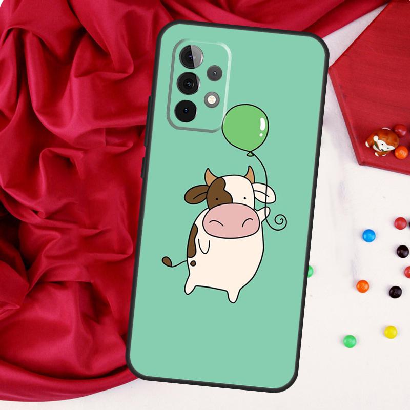 Мультяшные милые пятна коровы для чехла Samsung Galaxy A55 A53 A33 A13 A35 A15 A36 A56 A26 A16 A22 A32 A52 A54 A34 A06 A05