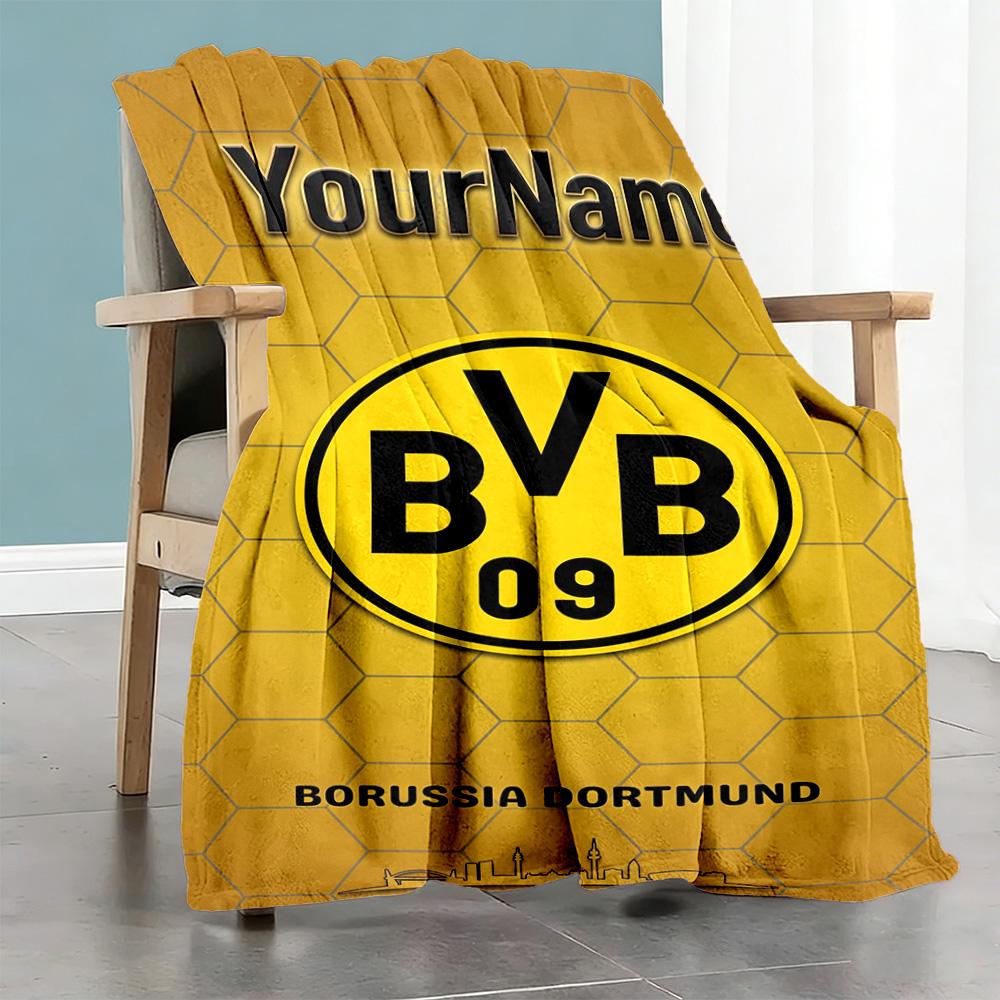 Borussia Dortmund Personalized Text Blanket Throw Personalized Blanket Ultra-Soft Great for Office Chair Sofa Couch Seaside for All Occasions