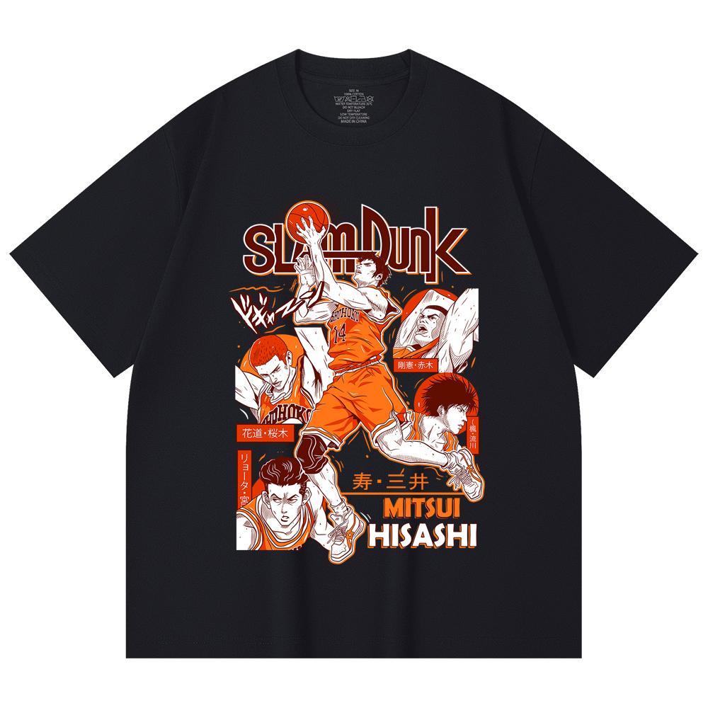 230 Gsm 100% Cotton Slam Dunk V4 Mitsui Print Unisex Heavy Cotton T Shirt
