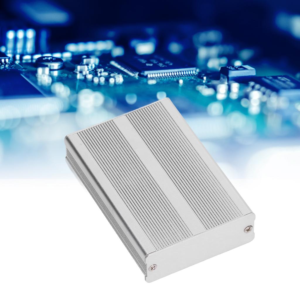 Aluminium Electric Box Waterproof Junction Enclosure Case Integrated for DIY Silver 24x69x100mm