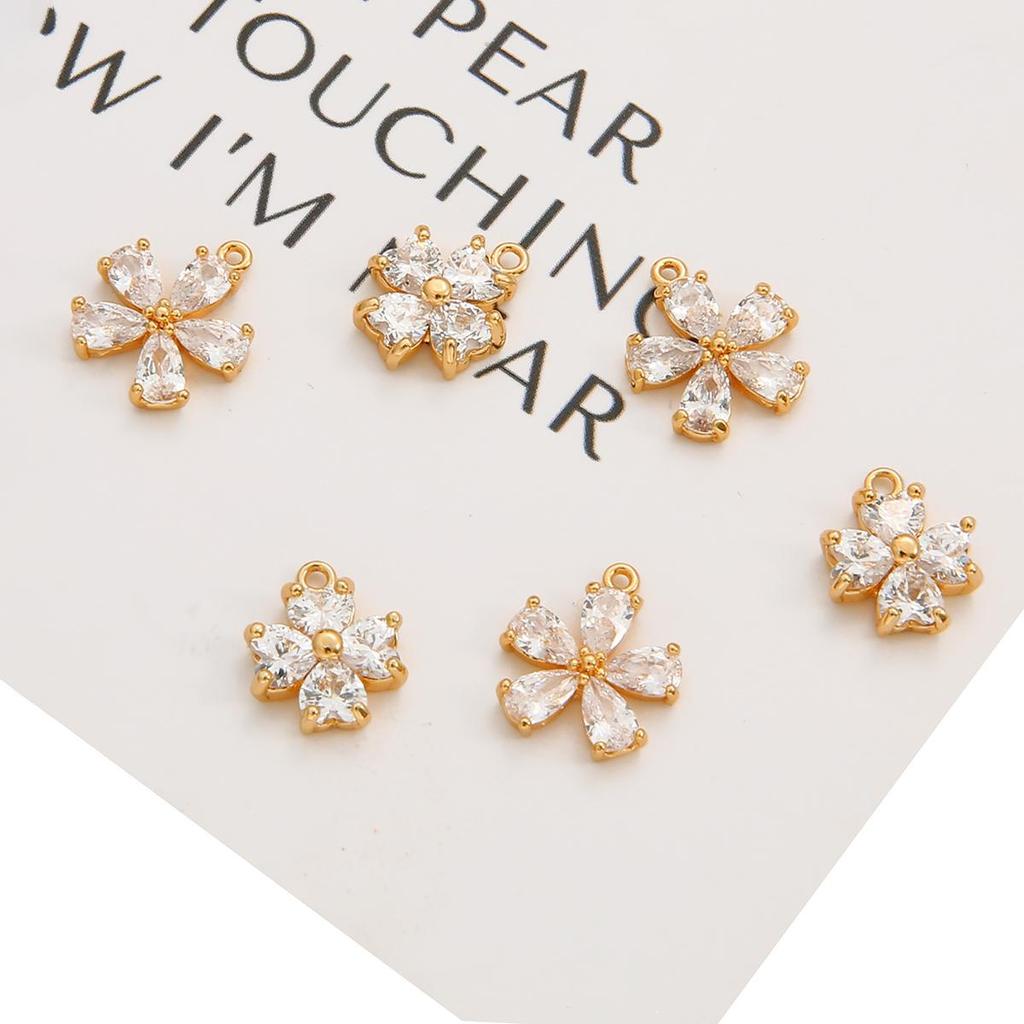 Медные стразы цветы подвески подвески DIY для женщин принадлежности для изготовления сережек