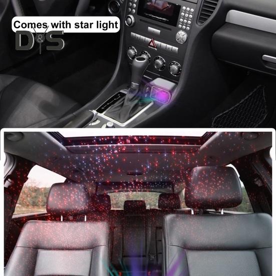 4-в-1 выдвижное автомобильное зарядное устройство Starlight Roof Light Двойной адаптер для быстрой зарядки Type-C Выдвижные кабели USB-зарядное устройство для iPhone