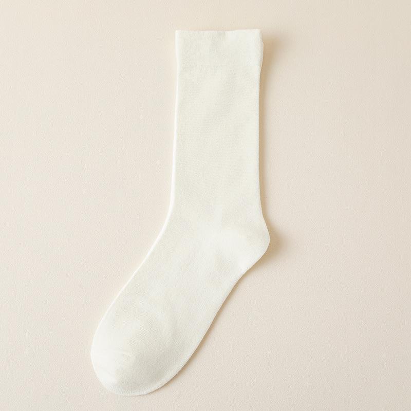 Женские осенне-зимние однотонные хлопковые ворсовые носки — без косточек, свободного кроя, до середины икры, идеально подходят для беременных.