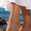 European And American Jewelry, Sexy Geometric Design Beach Anklet, Simple Rhinestone Fringed Single-Layer Foot Decoration