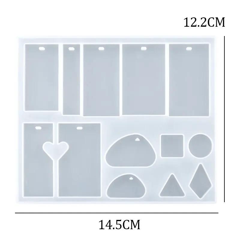Earring Resin Molds Epoxy Resin Silicone Jewelry Mold with Hole Casting Molds in Various Shapes and Sizes for Earring Making DIY