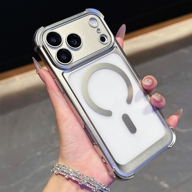 Роскошный матовый чехол для телефона с магнитом для iPhone 13 14 15 16 17 Pro Max Air Plus Magsafe Мягкий ТПУ Ударопрочный бампер Задние чехлы Обложка