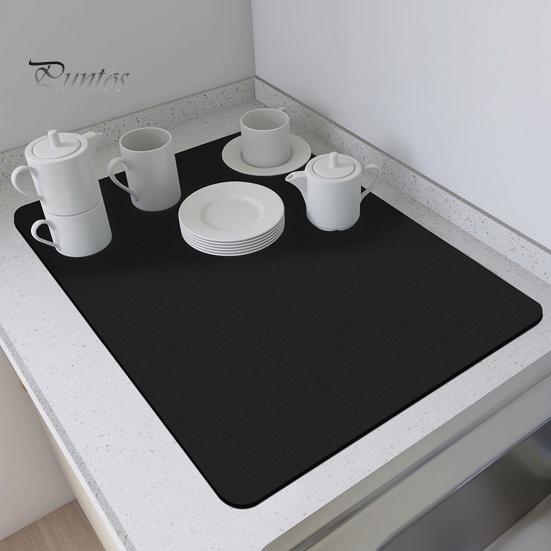 Kitchen Countertop Drying Mat Super Absorbent Anti-slip Foldable Large Rectangle Dish Bowl Plate Dinnerware Placemat Coffer Maker Pad Cup Coaster