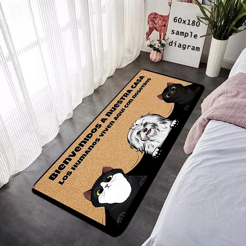 Doormat German Shepherd DogFlannel Floor Mat  Cute Dogs Cats Indoor Foot Rug Fluffy Bedside Mats Corridor Carpet Balcony Decor