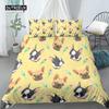 Cartoon Dog Duvet Cover Cute Pug for Family Home Decor Pet Theme for Children Kid Women Gifts Bedroom Comfort Cover Bedding Set