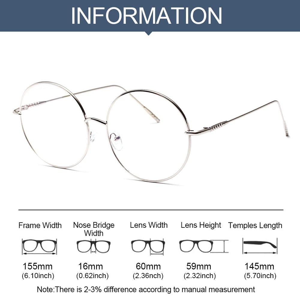 Fashion Round Glasses Women Men Metal Vintage Glasses Oversized Glasses Optical Eyeglass Frame Spectacles Eyeglasses