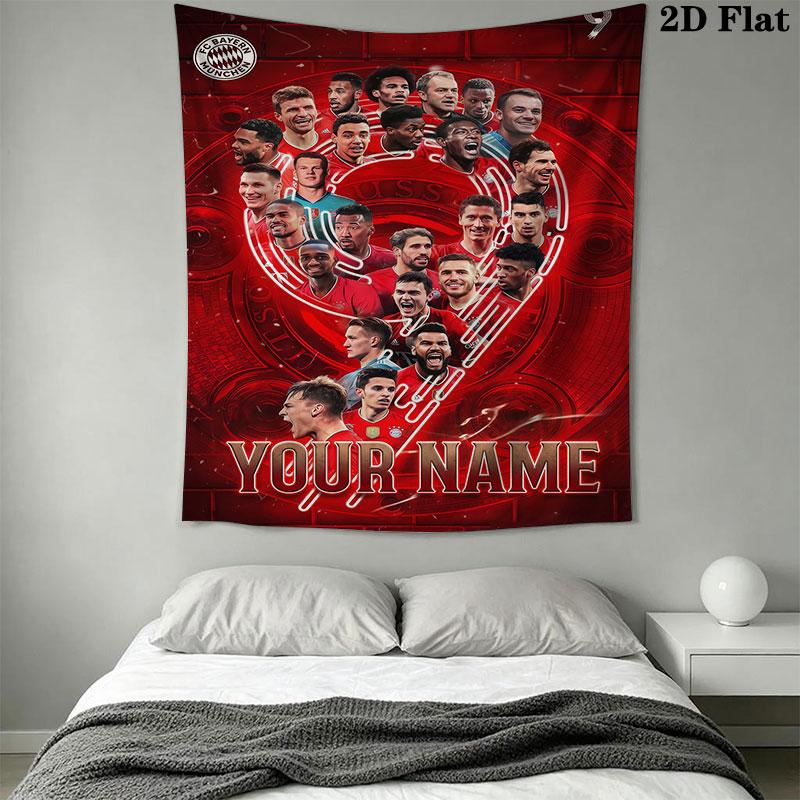 Custom Fc Bayern Munich Wall Hanging Printed Fabric Blanket Decorative Tapestries for Bedroom Living Room Home Decor