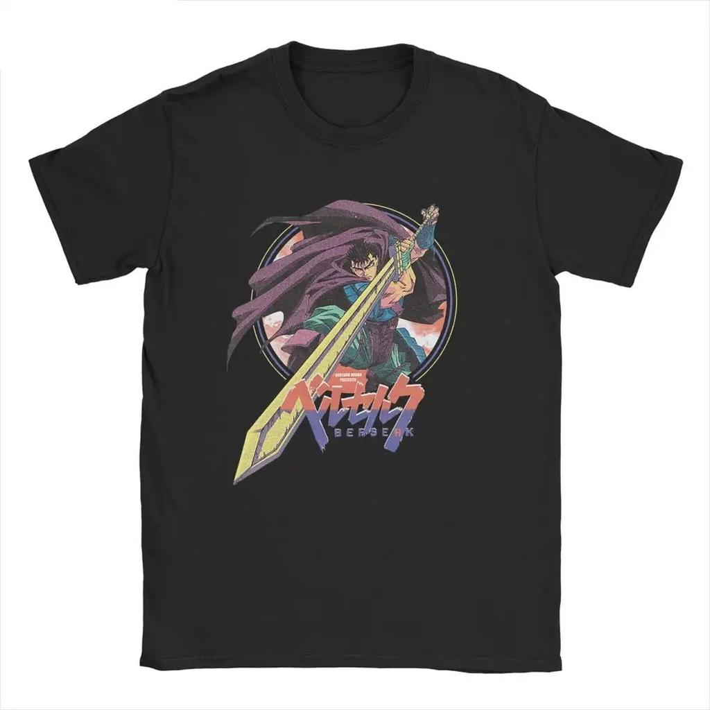 Футболка Berserk Мужская Женская 100% Хлопок Большого размера Повседневная Графическая с круглым вырезом Японское Аниме Оверсайз Уличная одежда Крутые Унисекс Футболки
