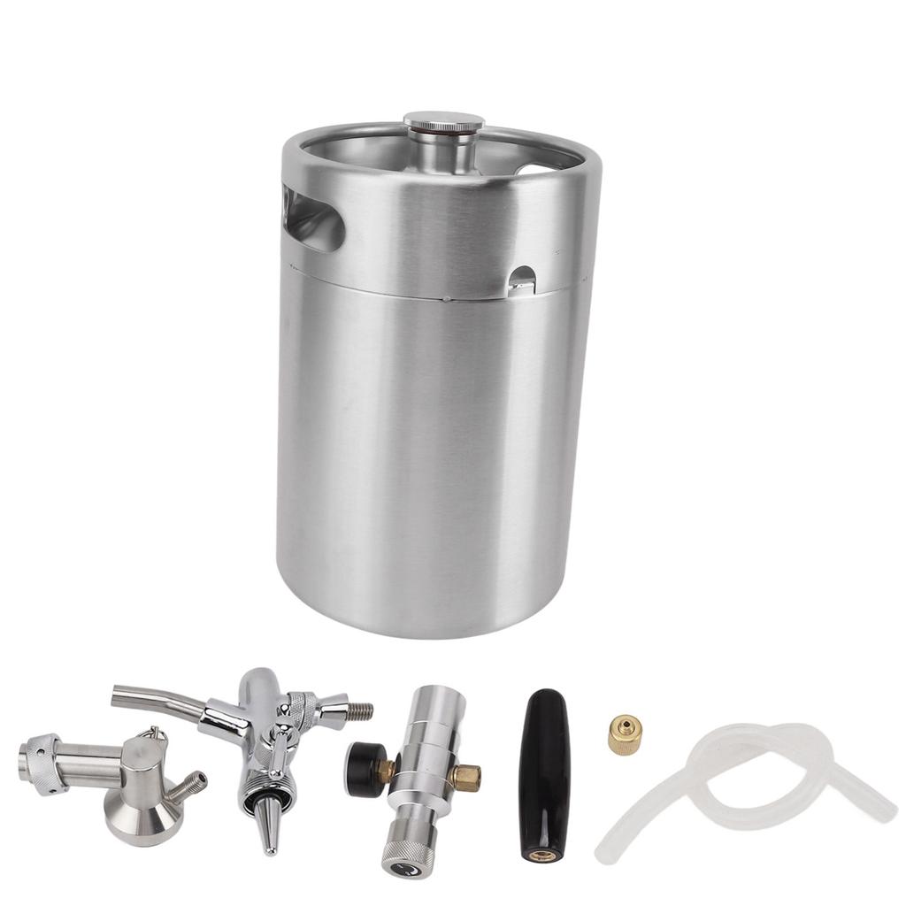 Мини-пивной бочонок Growler 5L из нержавеющей стали портативный домашний дозатор под давлением с 60PSI
