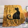 Gothic Dark Little Black Cat Print Flannel Blanket,High quality Comfortable for All Seasons,Home Decor,Warmth and Comfort,Perfect for Christmas Gifts
