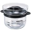 HARIO Glass Rice Cooker for Cup Made In Perfect Microwave, 1-2 Capacity, Black, Japan, Gift, XRCN-2-B