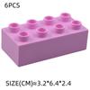 6 шт. 2X4 больших размеров, красочные строительные блоки, большие 2*4 точки, толстые кирпичи, образовательные, творческие детские игрушки, совместимые