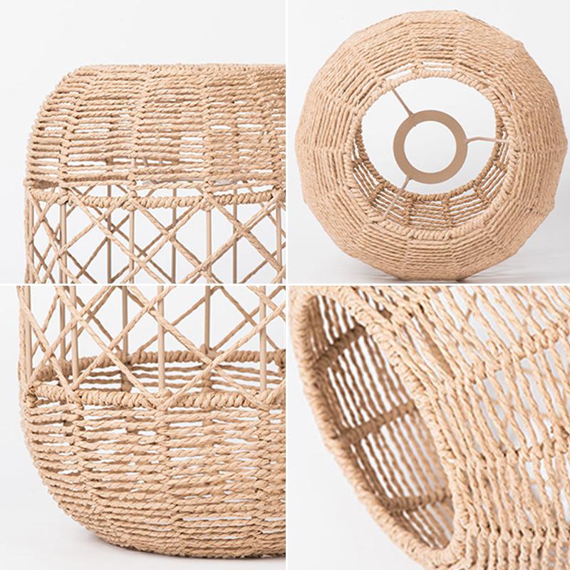 1 шт. Люстра из искусственного ротанга, плетеная бумажная веревка, лампы для столовой, чайный домик, бамбуковая деревенская люстра для столовой, многоразмерная
