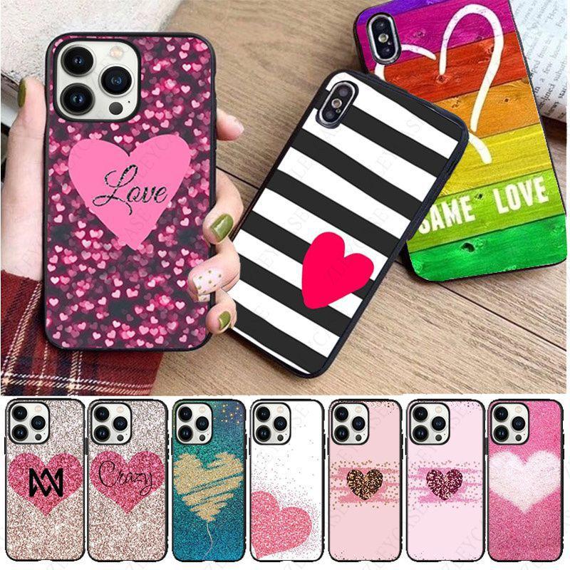 Мягкий чехол в форме сердца с милым сердечком для iPhone 14pro 11pro 12 13pro max 5 6s xs 7 8plus SE xr 12mini Coque, чехлы
