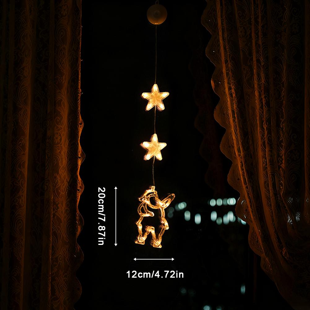 Светодиодные рождественские гирлянды на присоске Классические рождественские фигурки Для помещений и улицы Рождественское украшение окна Для дома Рождественское украшение 2025