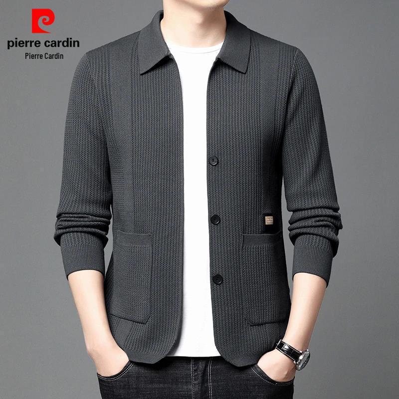 Pierre Cardin 2025 Men's Reversible Hooded Casual Jacket - Autumn Fashion for Middle-Aged Men