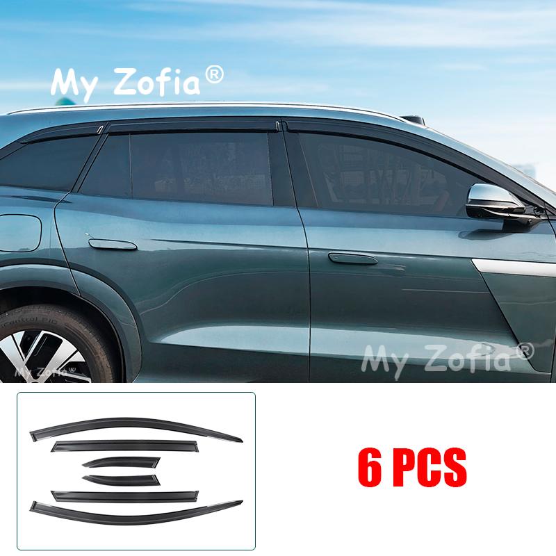 Дефлекторы для BYD Sealion 8 TANG L 2025 2026 Автомобильные Козырьки на Боковые Окна Дождевые Брови Солнцезащитные Козырьки Навесы Отделка Аксессуары