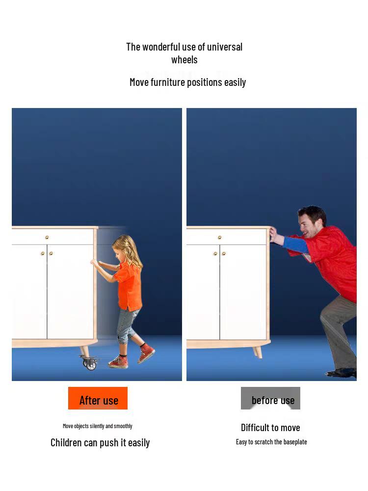 Бесшумные поворотные колеса с тормозом, 1,5-3 дюйма, Сверхмощные, грузоподъемные для тележек