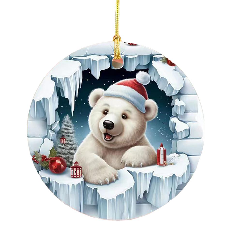 Snowman Ornaments For Christmas Tree Break Through Acrylic Window Ornaments 2D Creative Window Ornaments For Holiday Parties