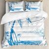 Coconut Palm Three-Piece Quilt Cover 3D Digital Printing Bedding Set Bed Cover