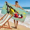 Colorful Bird Illustration on Branch Beach towel quick-drying for travel outdoor sports jogging beach and swimming