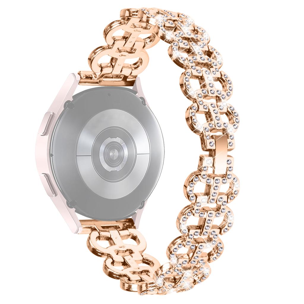 For Samsung Galaxy Watch Active 40mm Gourd Shape Band Rhinestones Decor Alloy Watch Strap