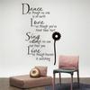 Танец, как будто никто не смотрит Любовь Цитата Наклейки на стены Съемные наклейки на стену из ПВХ Домашний декор Кровать