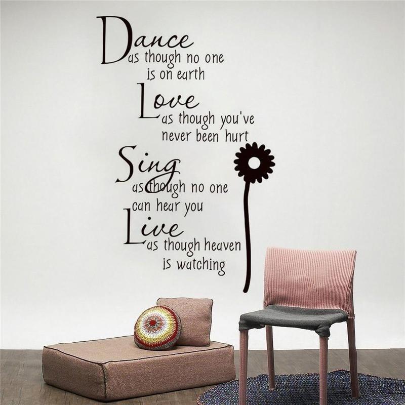 Танец, как будто никто не смотрит Любовь Цитата Наклейки на стены Съемные наклейки на стену из ПВХ Домашний декор Кровать
