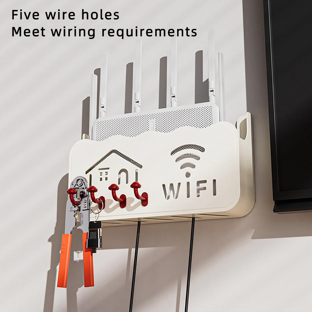 Настенный ящик для хранения роутера с крючком Устойчивая полка для Wi-Fi роутера Беспроводной WIFI Кронштейн для ТВ-приставки Держатель-органайзер для удлинителя