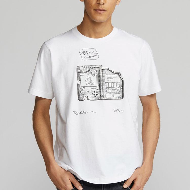 Uniqlo × Футболка с принтом Pokémon, с круглым вырезом, короткий рукав, унисекс, белая 428129-00