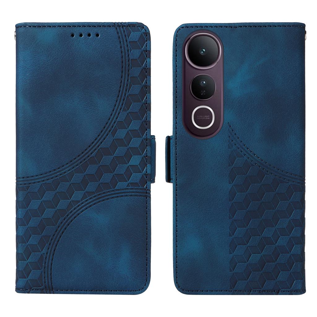 Для vivo V50 Lite 5G/vivo V50 Lite 4G Кожаные чехлы Кошелек Ромбовидный отпечаток Чехол для телефона Подставка с ремешком