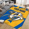 Custom Name,Nashville Predators Home Sofa Decoration for Living Room & Bedroom, Non‑Slip Play Flannel Floor Mat for Game Room