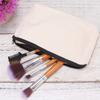 10Pcs Beige Canvas Pencil Bags Blank Pouches Zipper Makeup Bags Travel Organizer Small Canvas Pouches Toiletries Bag