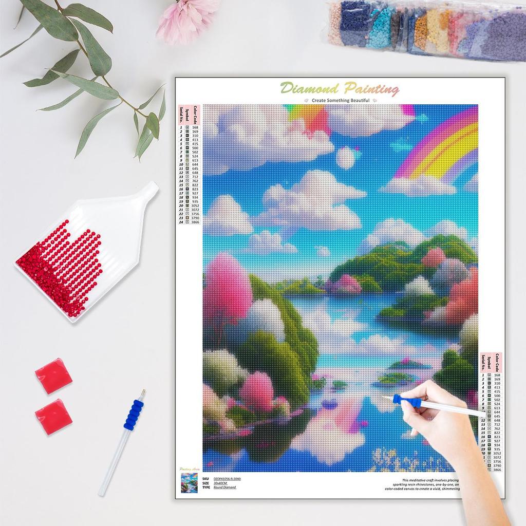 Алмазная картина «Небо», полная круглая Алмазная вышивка, вышивка крестиком, пейзаж, рукоделие для украшения дома 30x40 см/12x16 дюймов