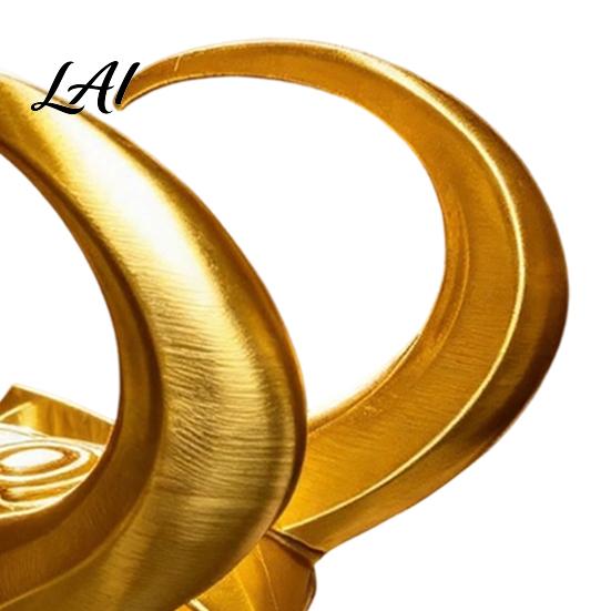 Funny Cat Helmet Horn Crown Helmet Golden Headpiece with Ear Holes Pet Costume Accessories Cosplay for Halloween Theme Parties Photo Props Hat Cats