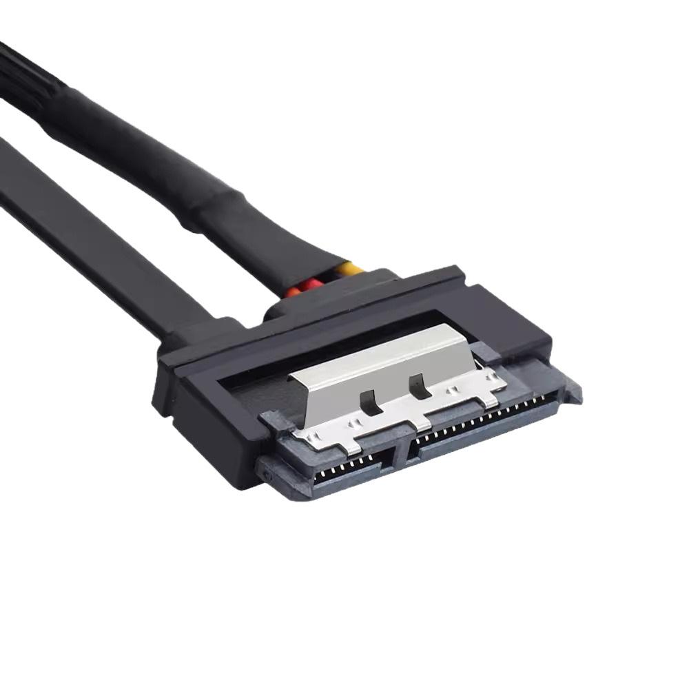 Удлинительный кабель SATA 7+15P "папа-мама" с защелкой для жесткого диска SATA3.0