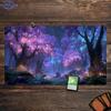 Magic Neon Forest Playmat Fantasy Glowing Tree Tcg Card Game Mat NonSlip Large Desk Mouse Pad