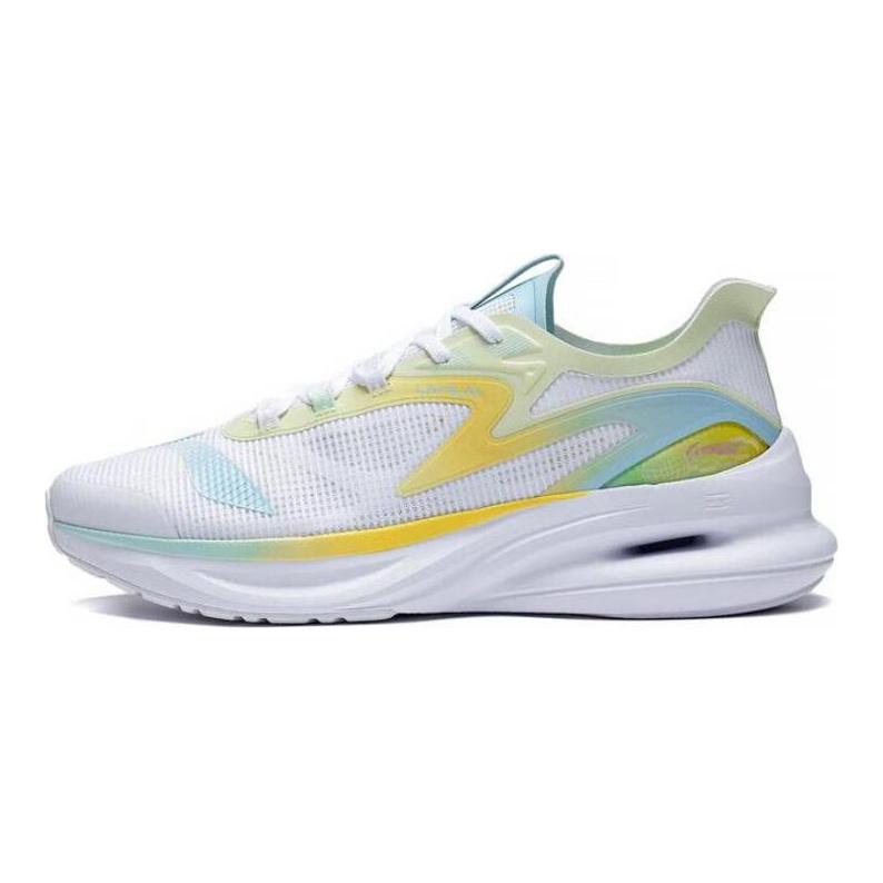 Li Ning износостойкие дышащие низкие мужские кроссовки для бега Белые Зеленые ARST009-2