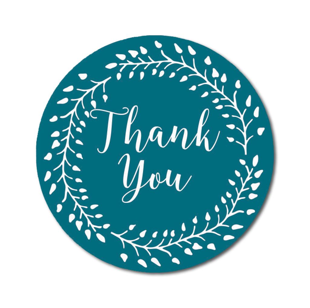 Darling Souvenir Round 1.6 Inches Black Vines Border Thank You Stickers Non Customized Gift-45